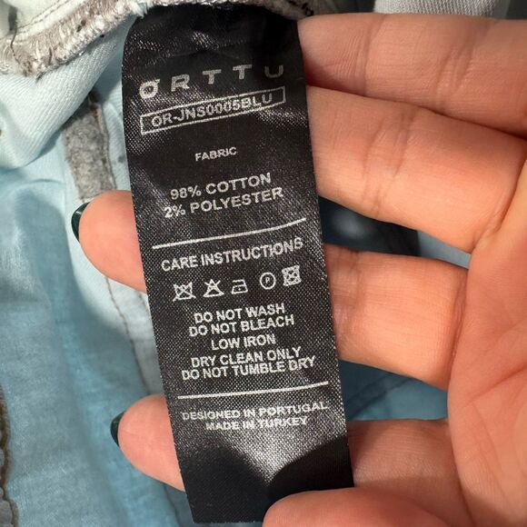 ORTTU Austin Diamon Denim Rhinestones Jeans Size L Daring Statement Club Sexy - Picture 6 of 13